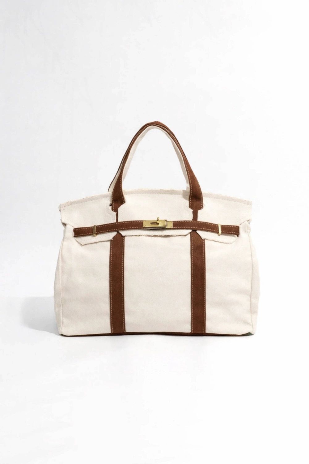 Handmade Premium Cotton Canvas Boat Bag, Color: Brown
