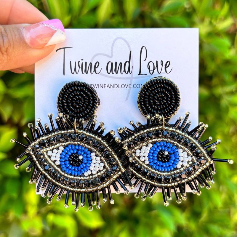 Evil Eye Beaded Earrings