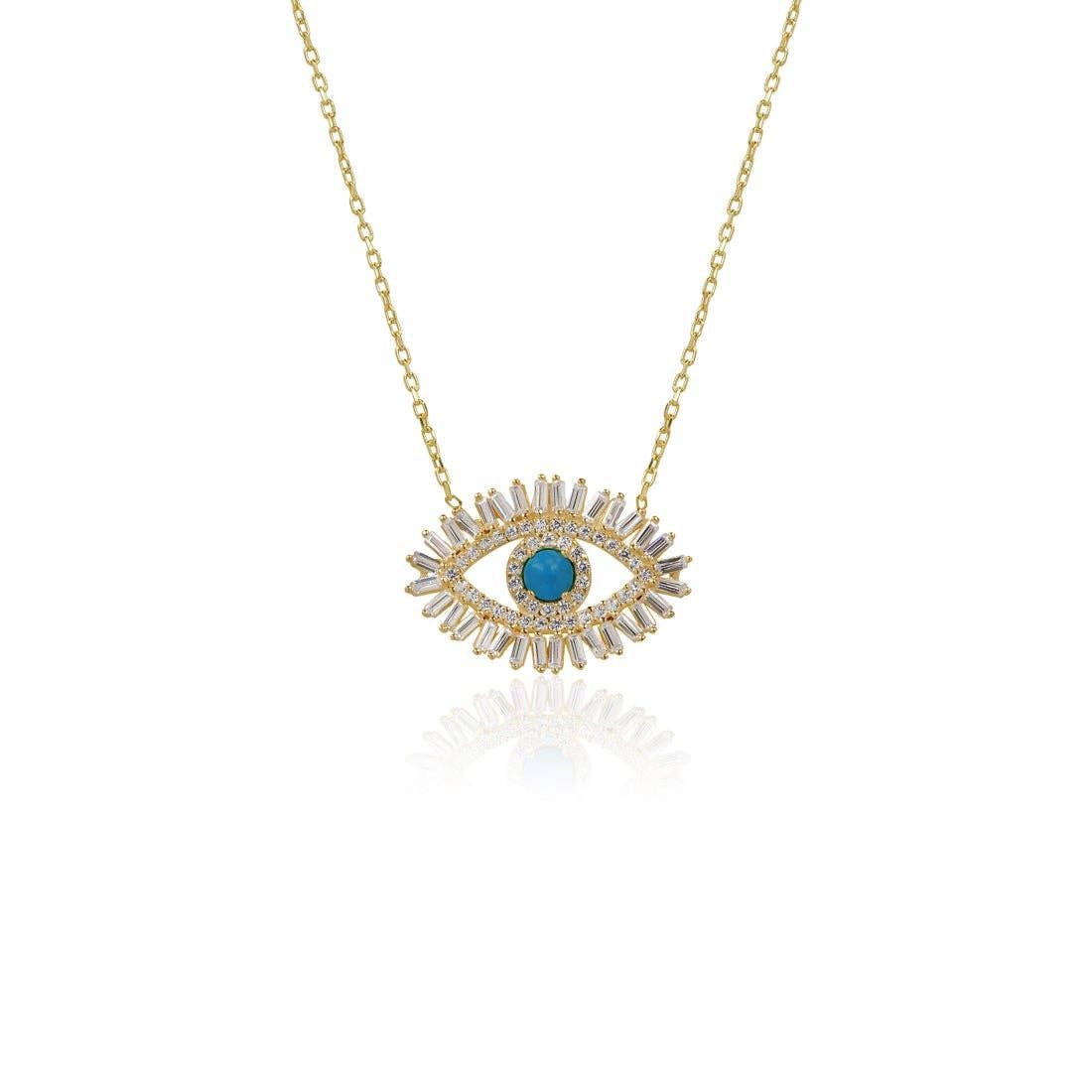 BAGUETTE EYE PENDANT, Color: Gold Vermeil