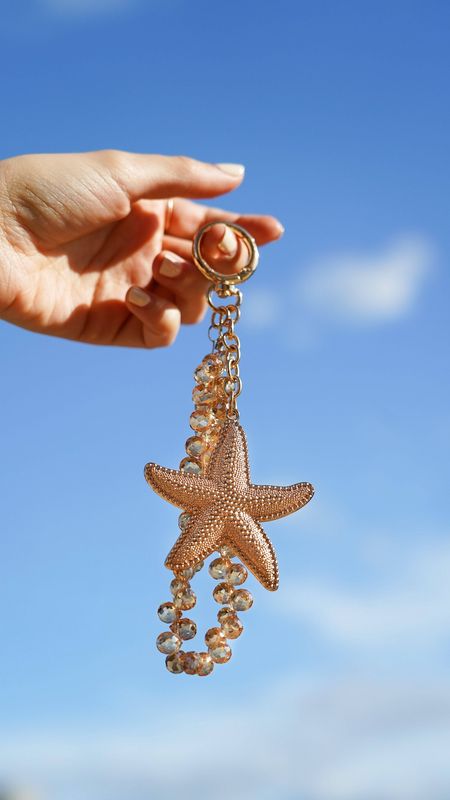 Gold Starfish Hang-Off with Rhinestone Charm