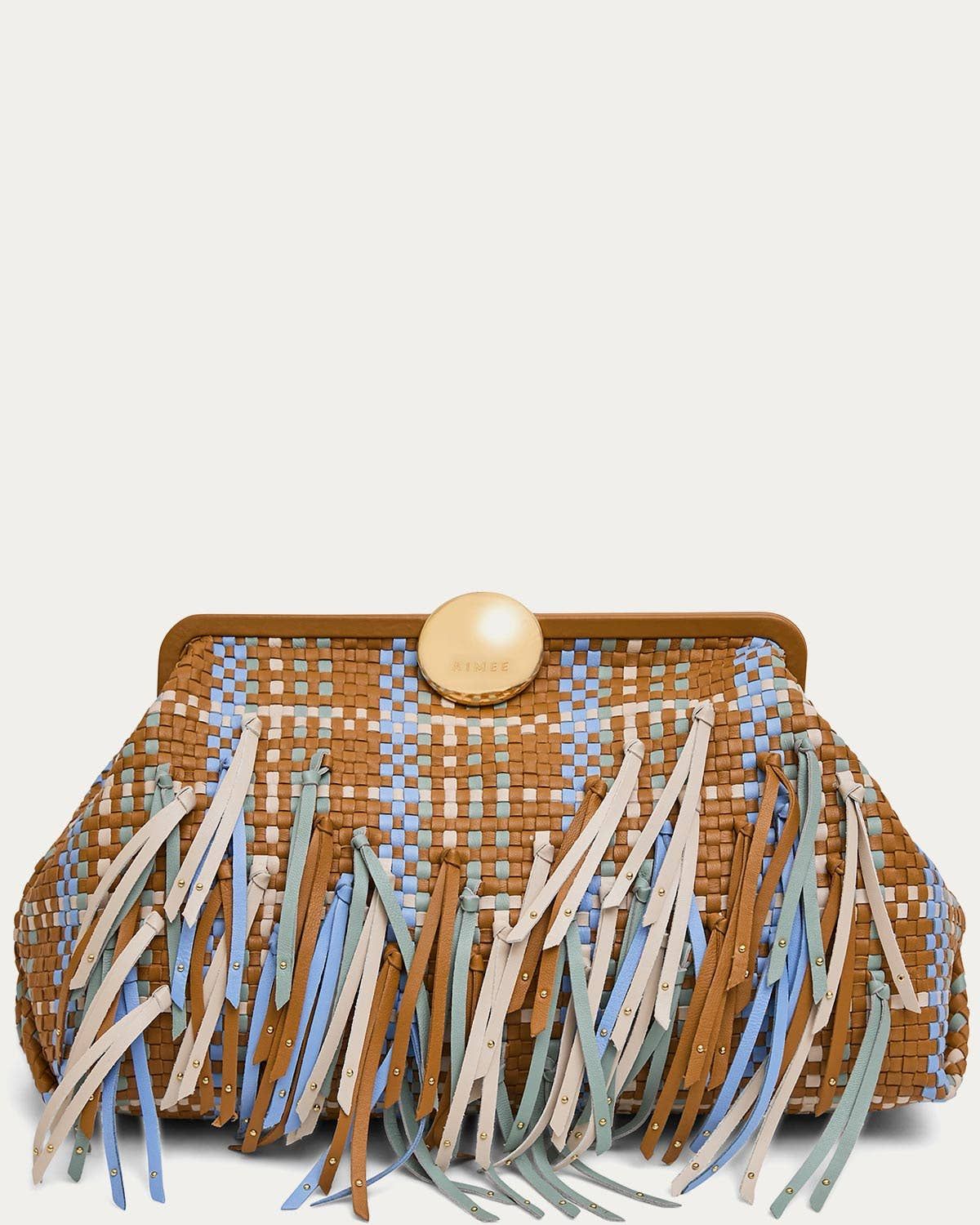 Full Circle Novelty XL Clutch, Color: Latte Multi Woven