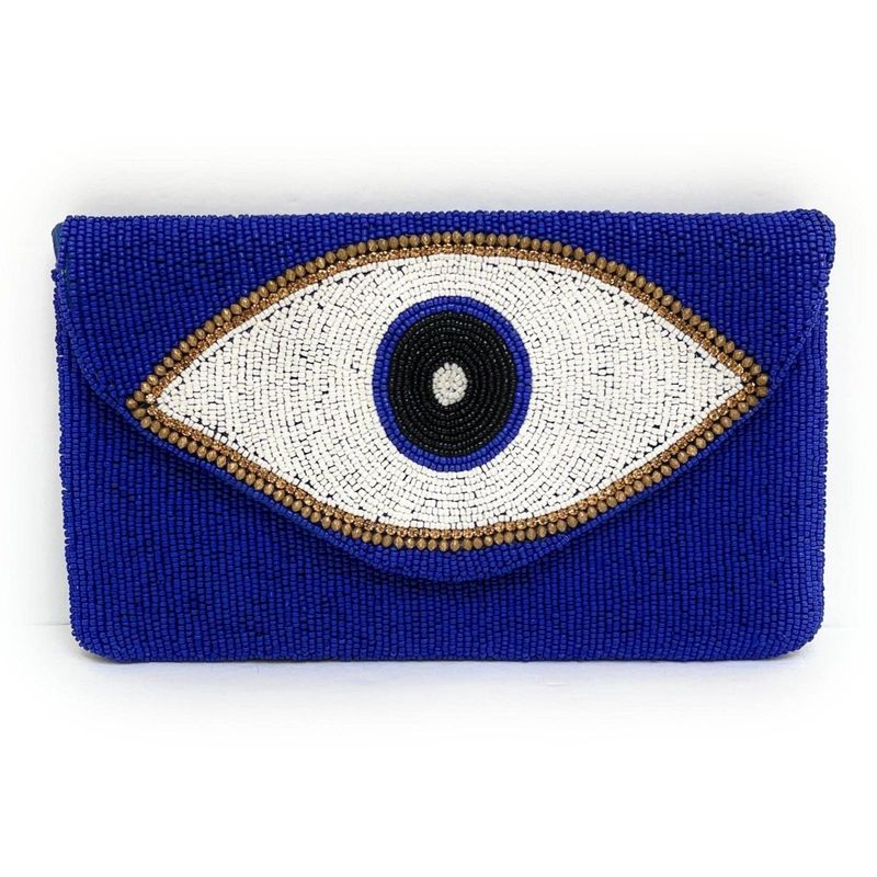 Evil Eye Beaded Clutch Purse