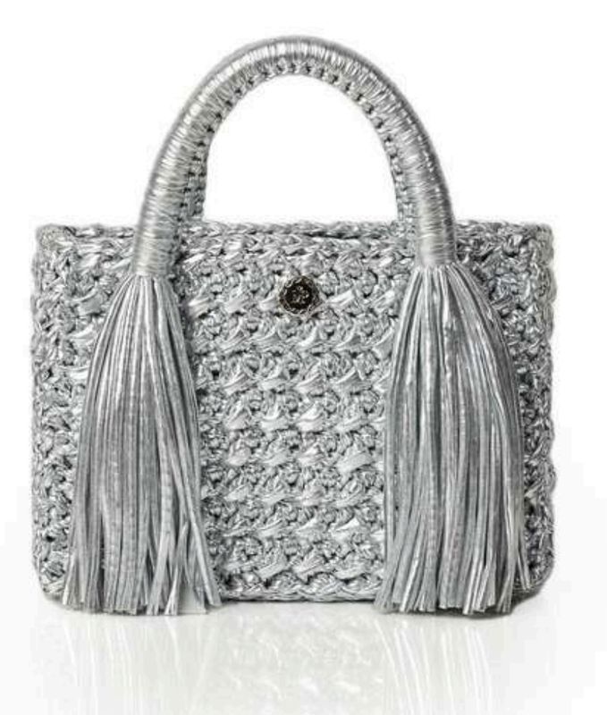 Ostria Metallic Crochet Tote Bag