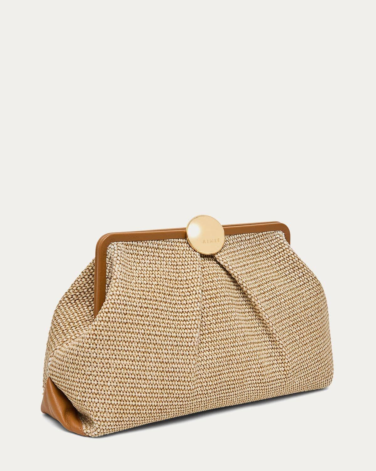 Full Circle XL Clutch, Color: Raffia