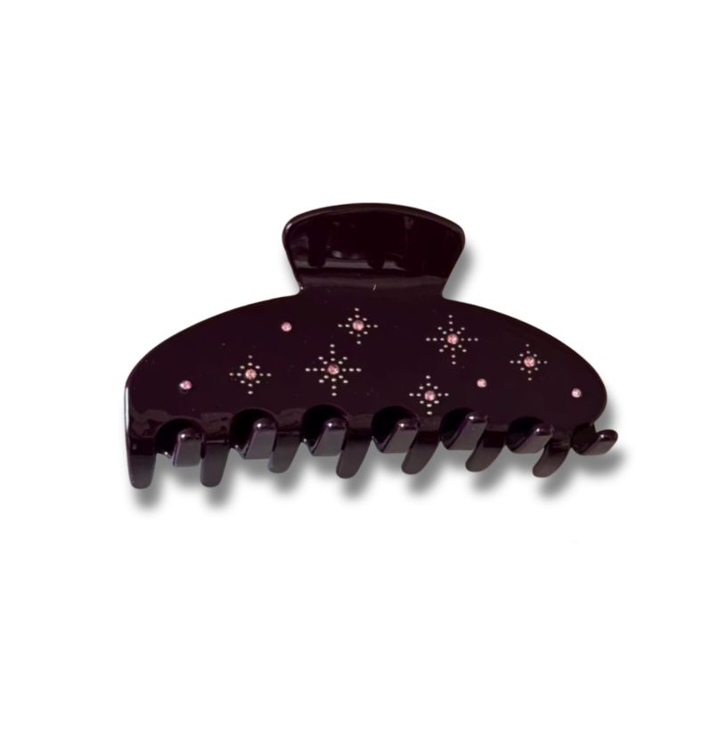 MAROON FIRESIDE CLAW HAIR CLIPS