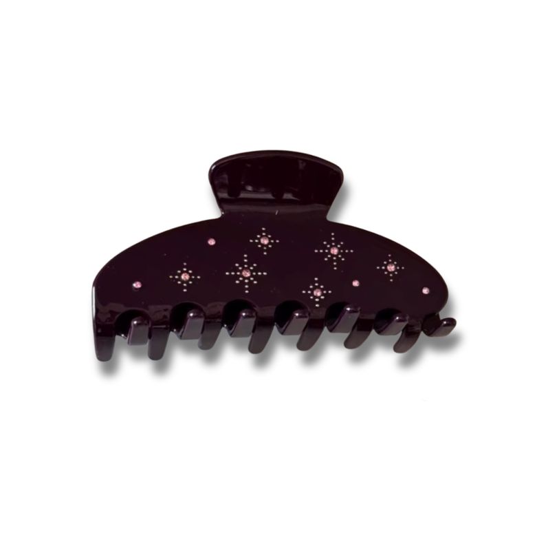 MAROON FIRESIDE CLAW HAIR CLIPS