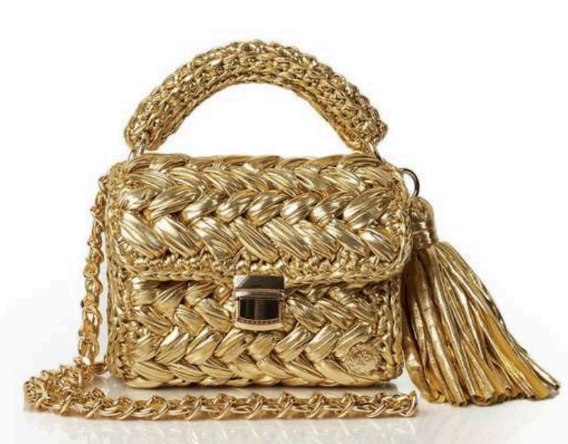 Seville Metallic Crochet Crossbody Bag