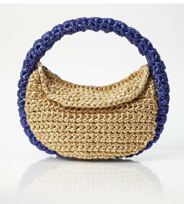 Normandy Metallic Gold Purple Crochet Hobo Bag