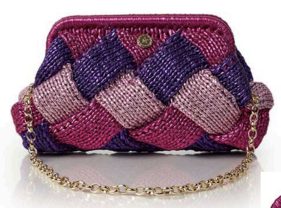 PISA METALLIC MULTICOLOR FUCHSIA CROCHET SHOULDER BAG