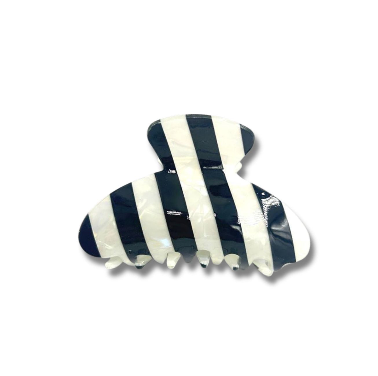 STRIPES CLAW HAIR CLIP, Color: Tuxedo