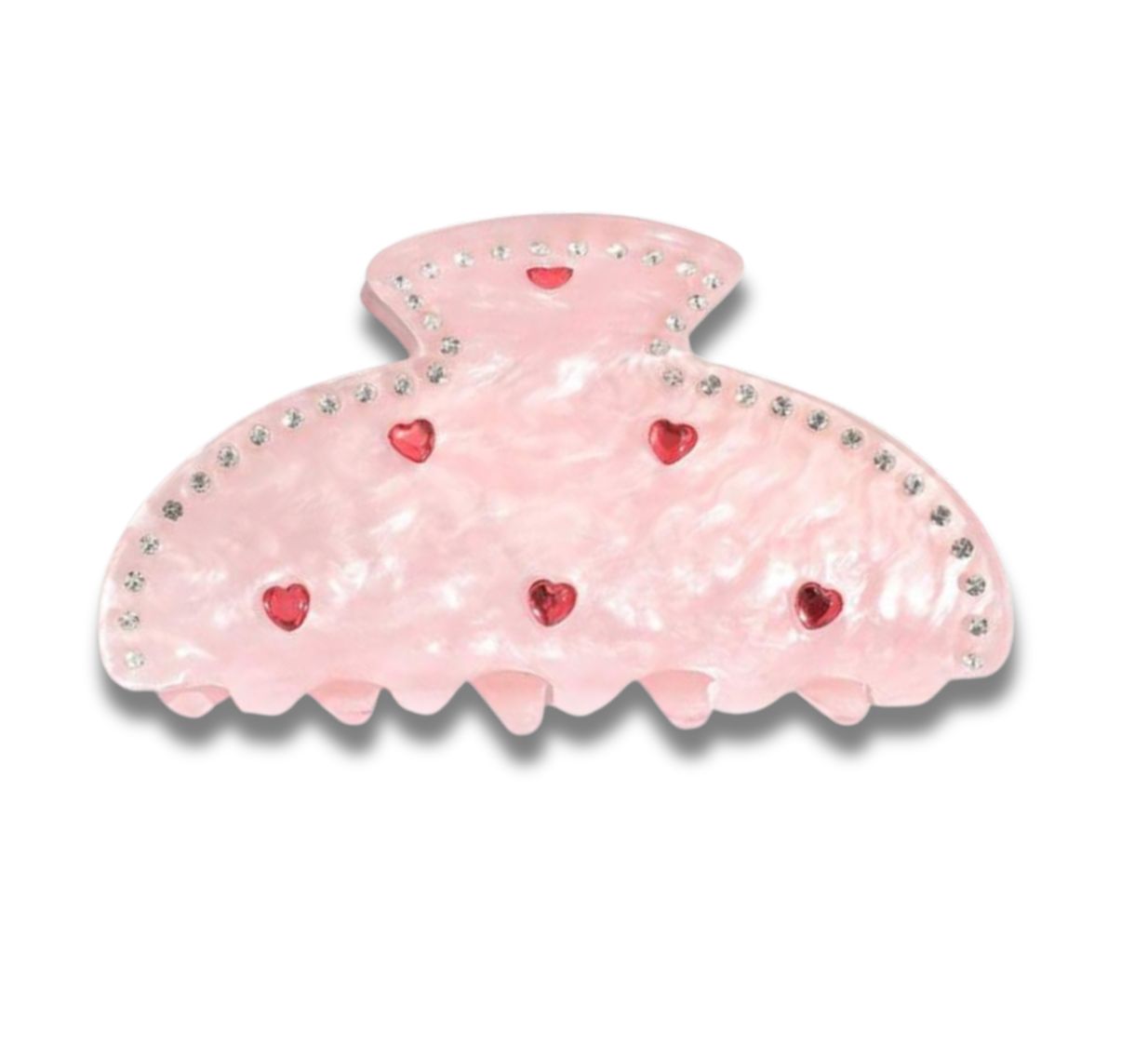 PINK HEARTTHROB CLAW HAIR CLIP