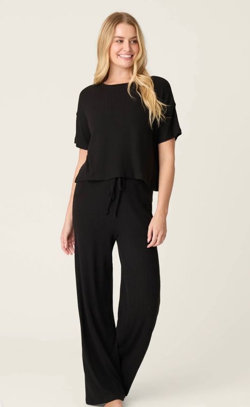 Textured Essentials Heather Grey Long Lounge Set