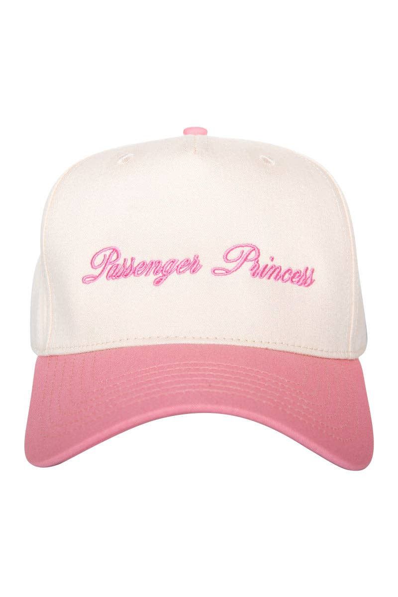 Passenger Princess Two-Toned Trucker Hats Gifts For Grads, Color: Pink and Tan