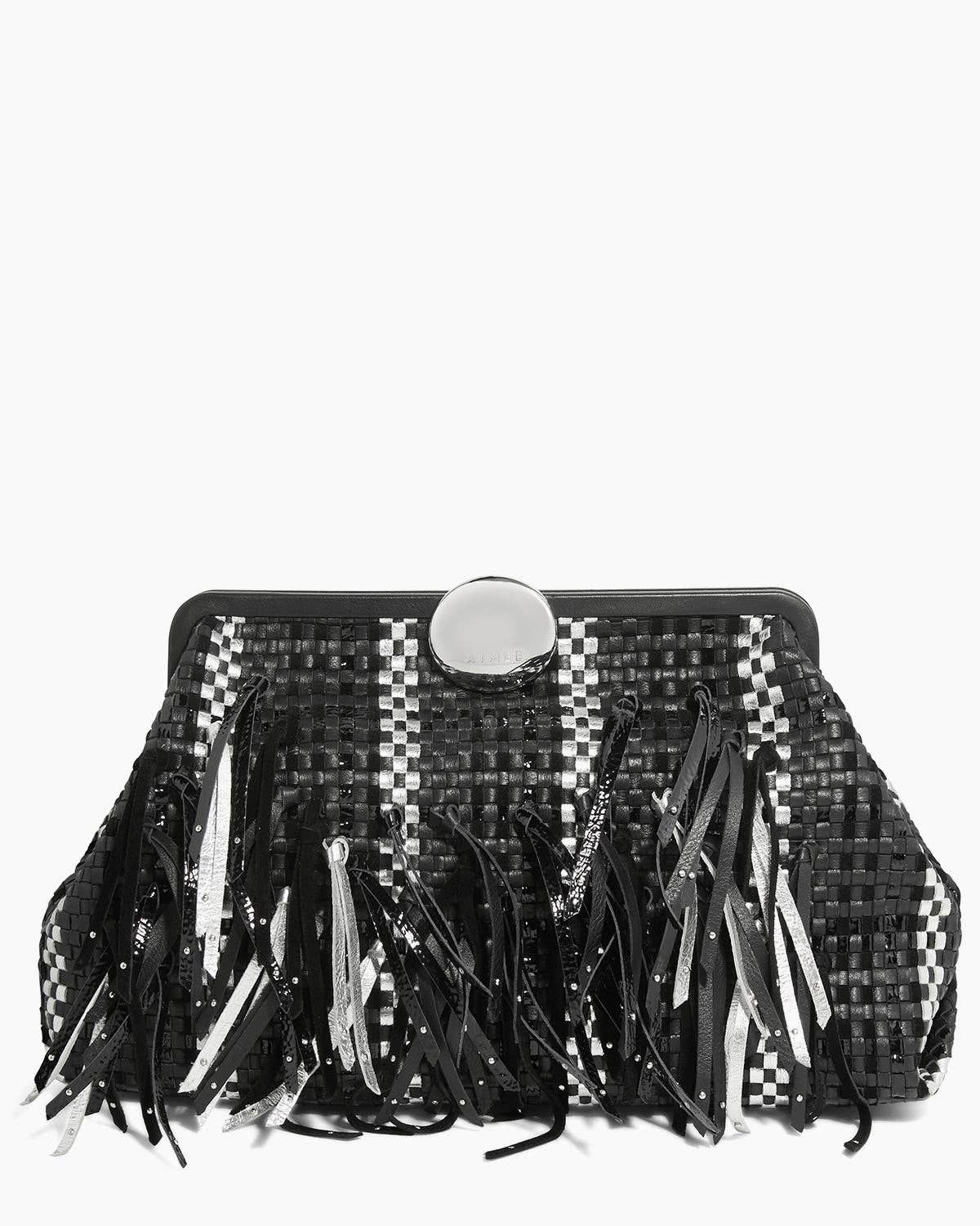 Full Circle Novelty XL Clutch Black, Color: Black Fringe Woven