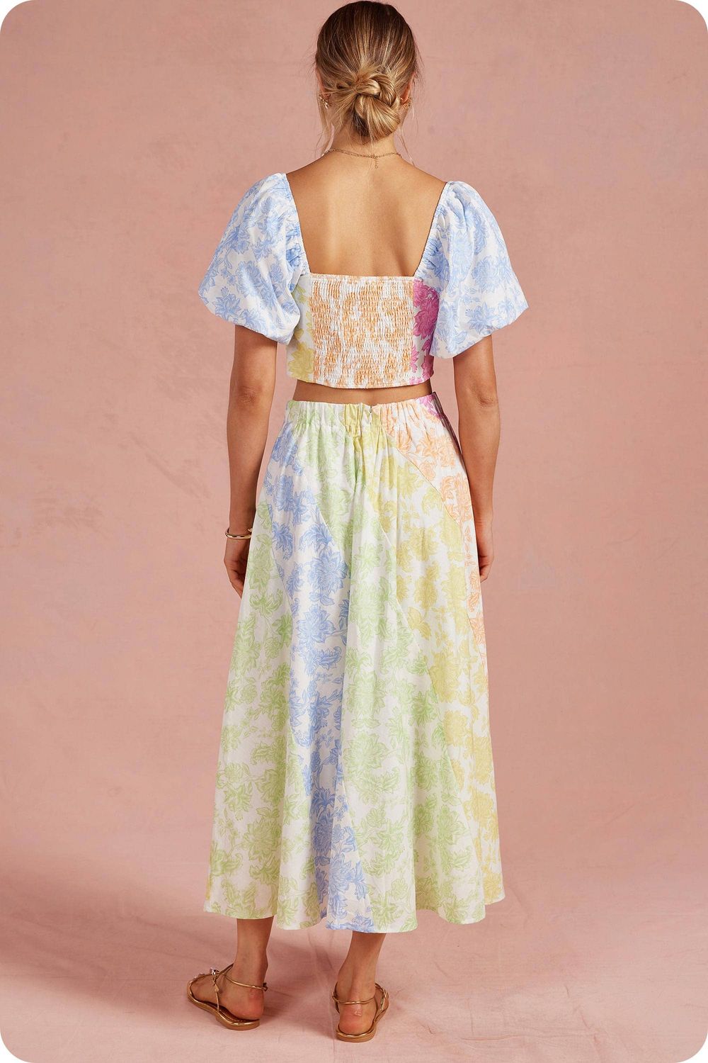 Botanical Garden Midi Skirt, Color: Multi, Size: L