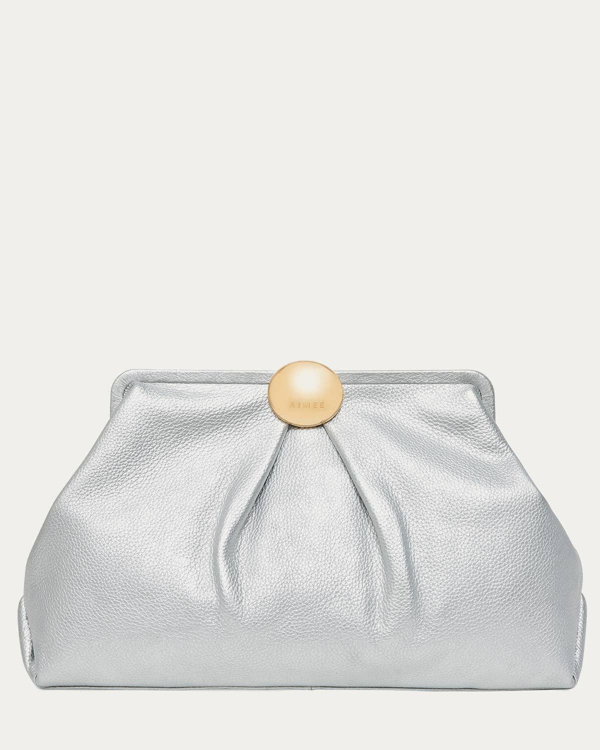 Full Circle XL Clutch Metallic Silver, Color: Pearlized Silver
