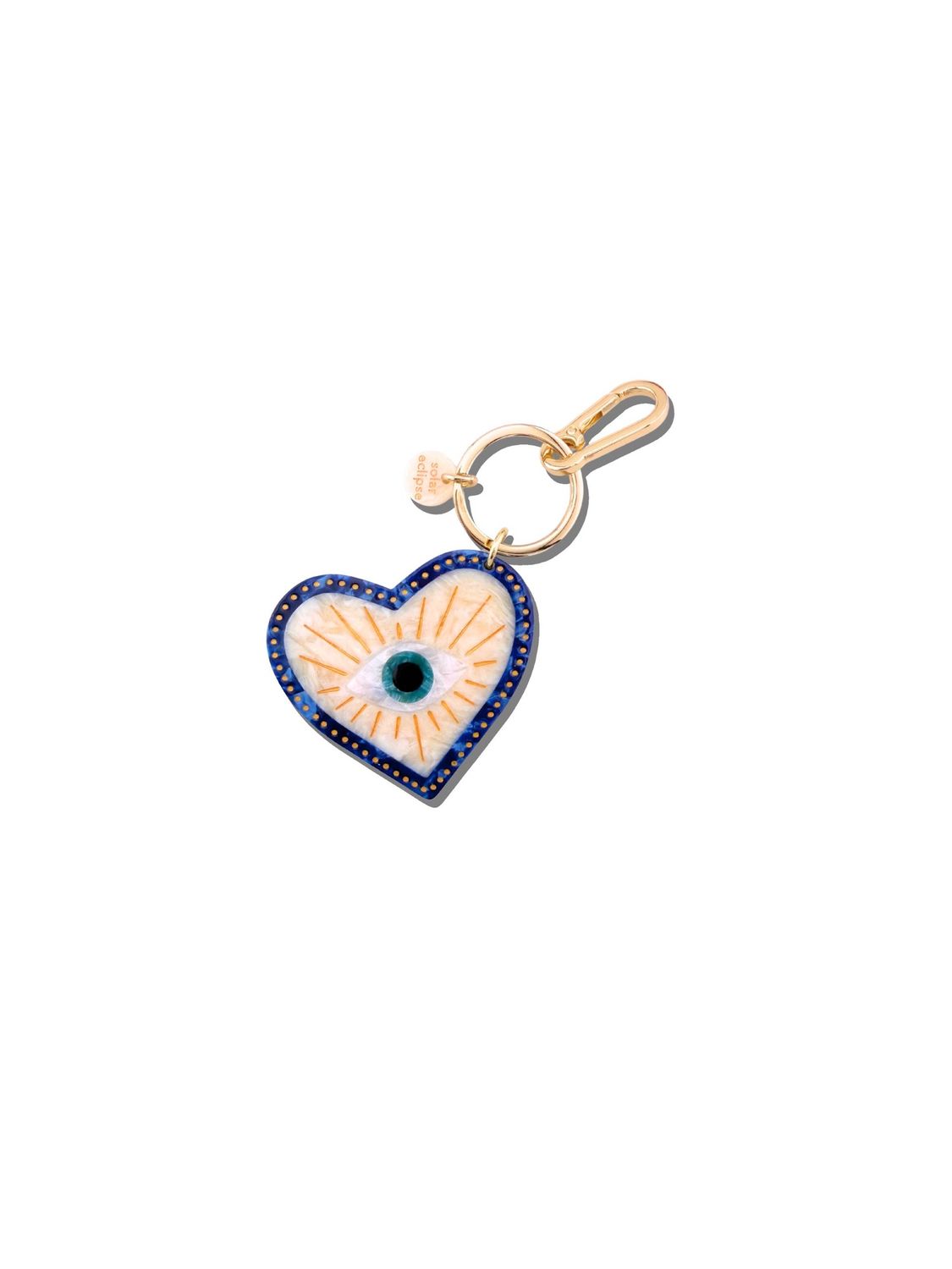 Hand-painted Coastal Lucky Eye Bag Charm + Keychain | Eco-Friendly