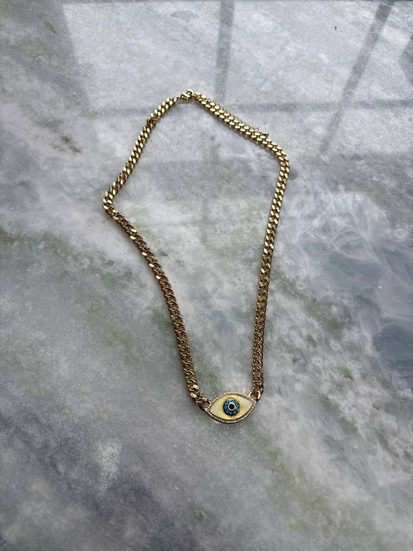 Cuban Link Evil Eye Necklace
