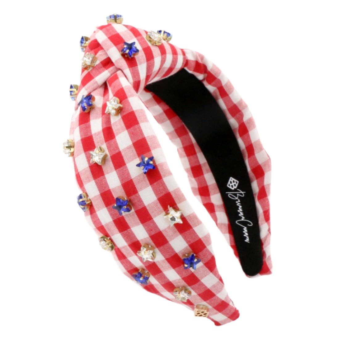 Red Gingham Headband with Stars