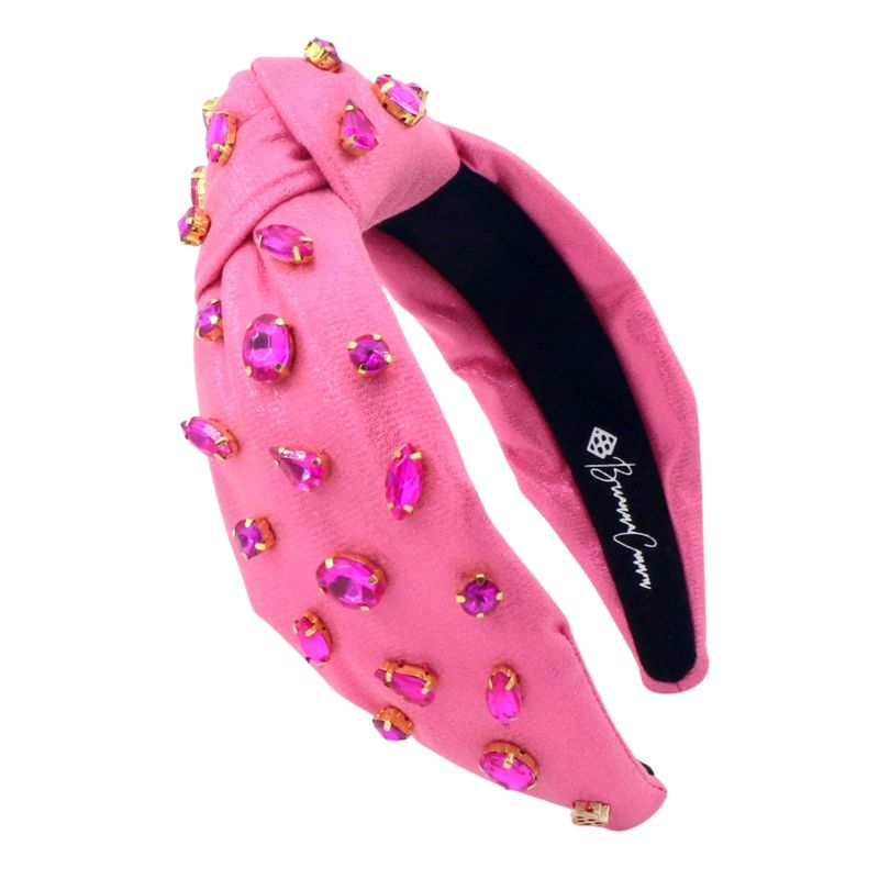 Shimmer Headband with Hand-Sewn Crystals in Pink