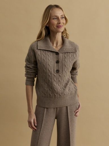 leonard knit sweater, Colour: driftwood marl, Size: XS