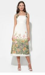 Eloise Braided Printed Floral Midi Dress