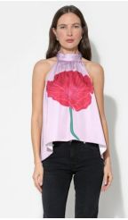 Lilac Magenta Silk Flower Top