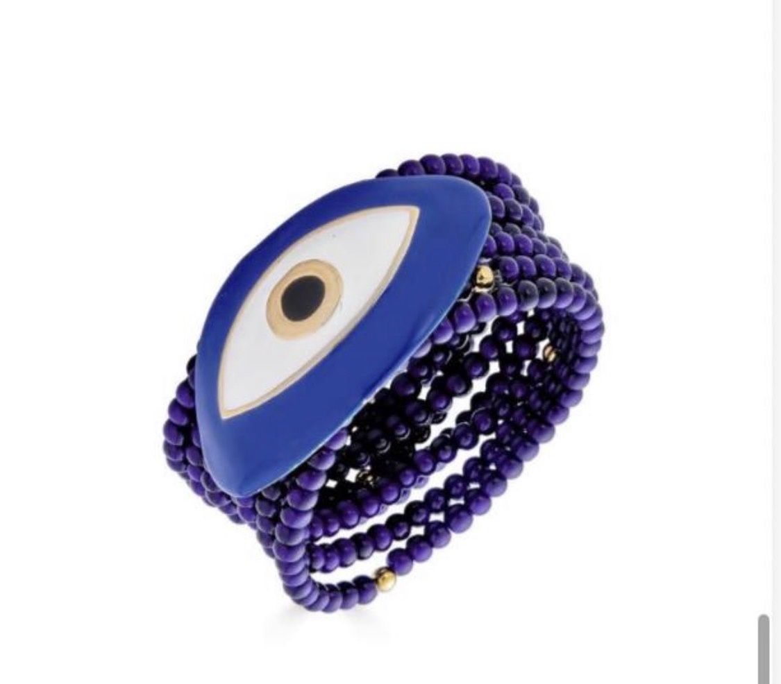 Evil Eye Beaded Multi Strand Bracelet