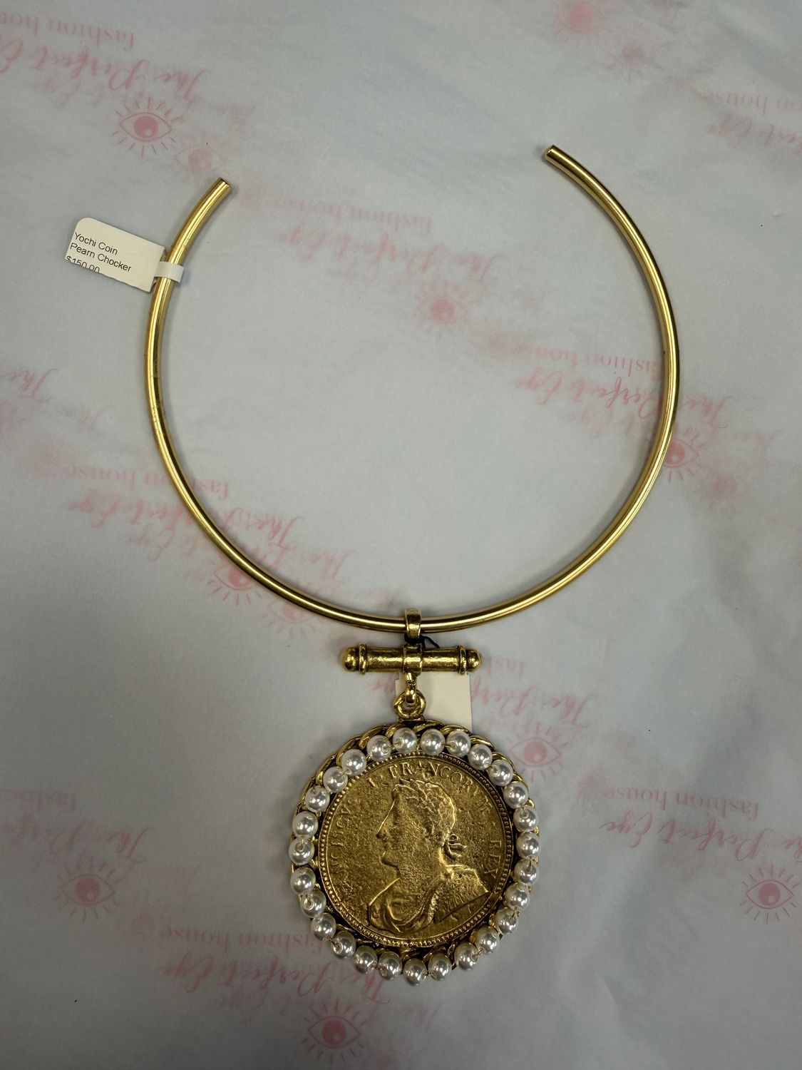 Yochi Coin Pearl Chocker