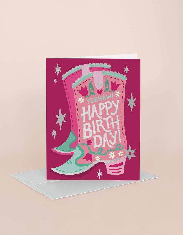 Birthday Greeting Card | Cowgirl Boot