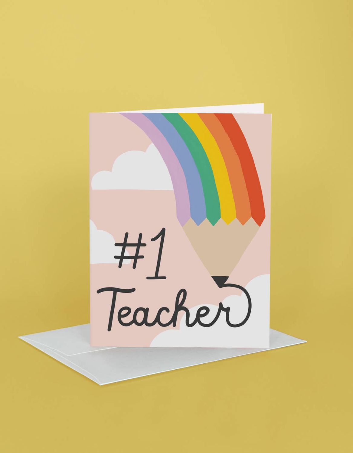 Teacher Appreciation Greeting Card | Rainbow Pencil