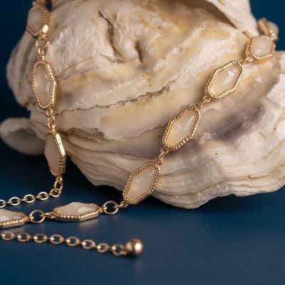 Gold Accented Pearl Princess Chain Belt