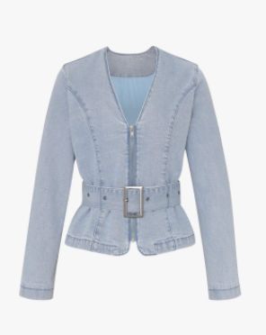 Carm Denim Belted Blazer