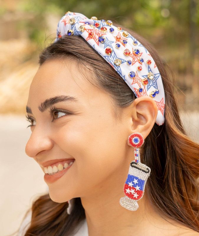 USA Stars Jeweled Knot Headband