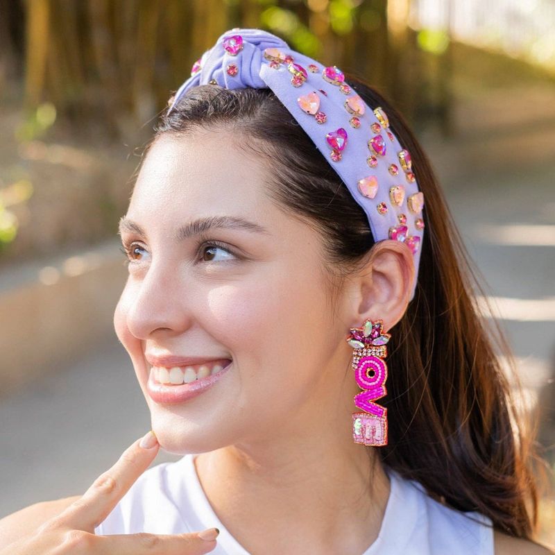 Purple Love Jeweled Knot Headband