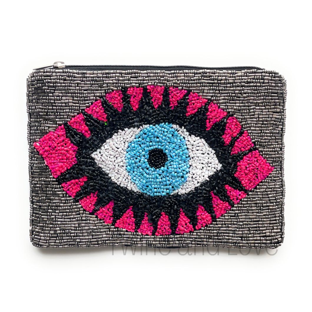 Evil Eye Large Beaded Purse