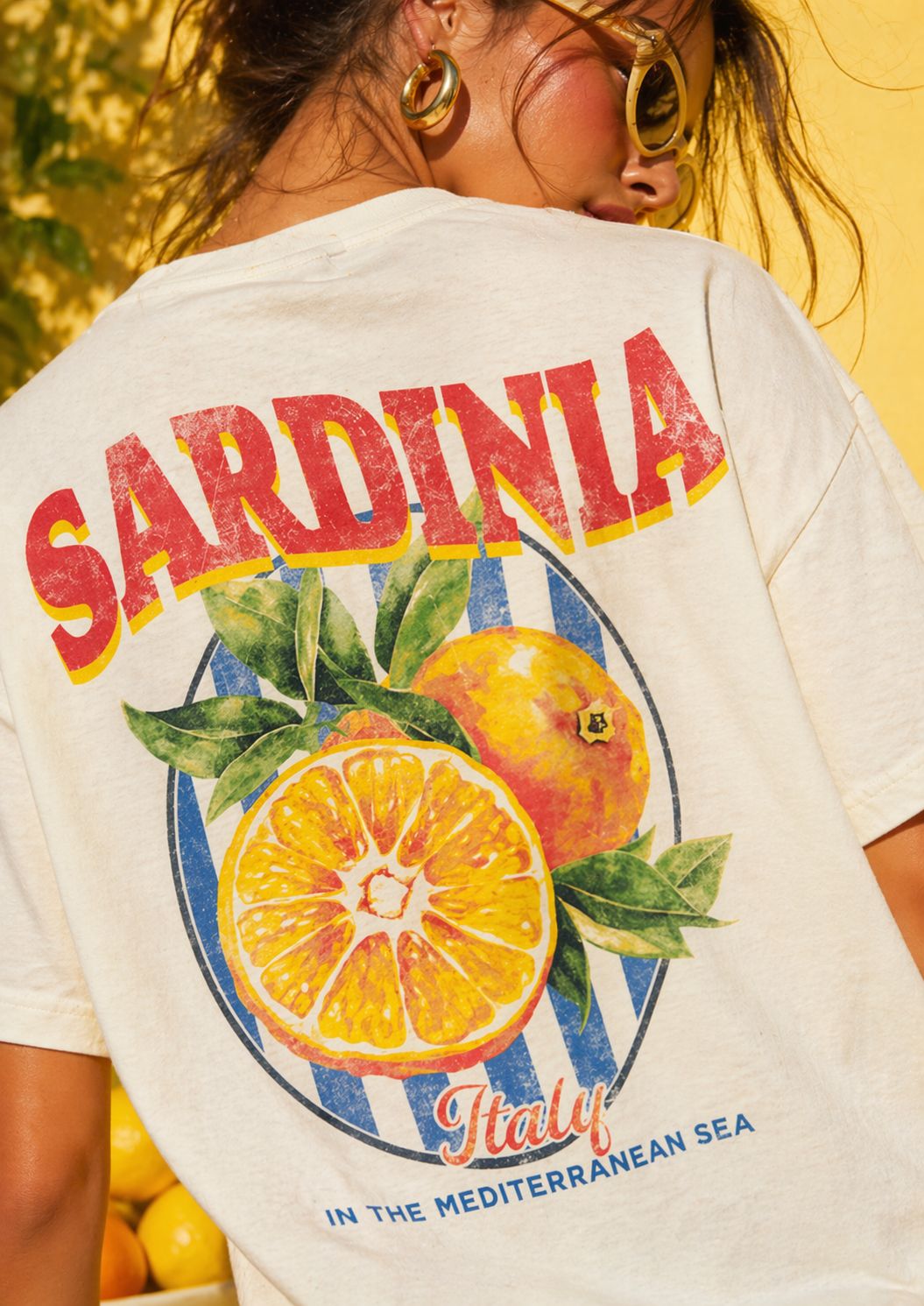 Sardinia Italy Cream T-Shirt, Size: SM