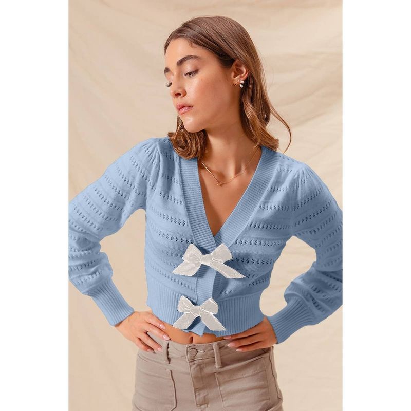 BOW FRONT SWEATER CARDIGAN
