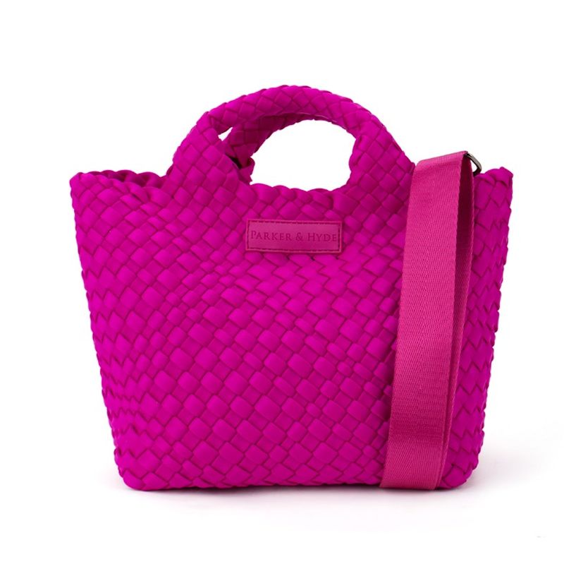 Mini Woven Tote - Berry