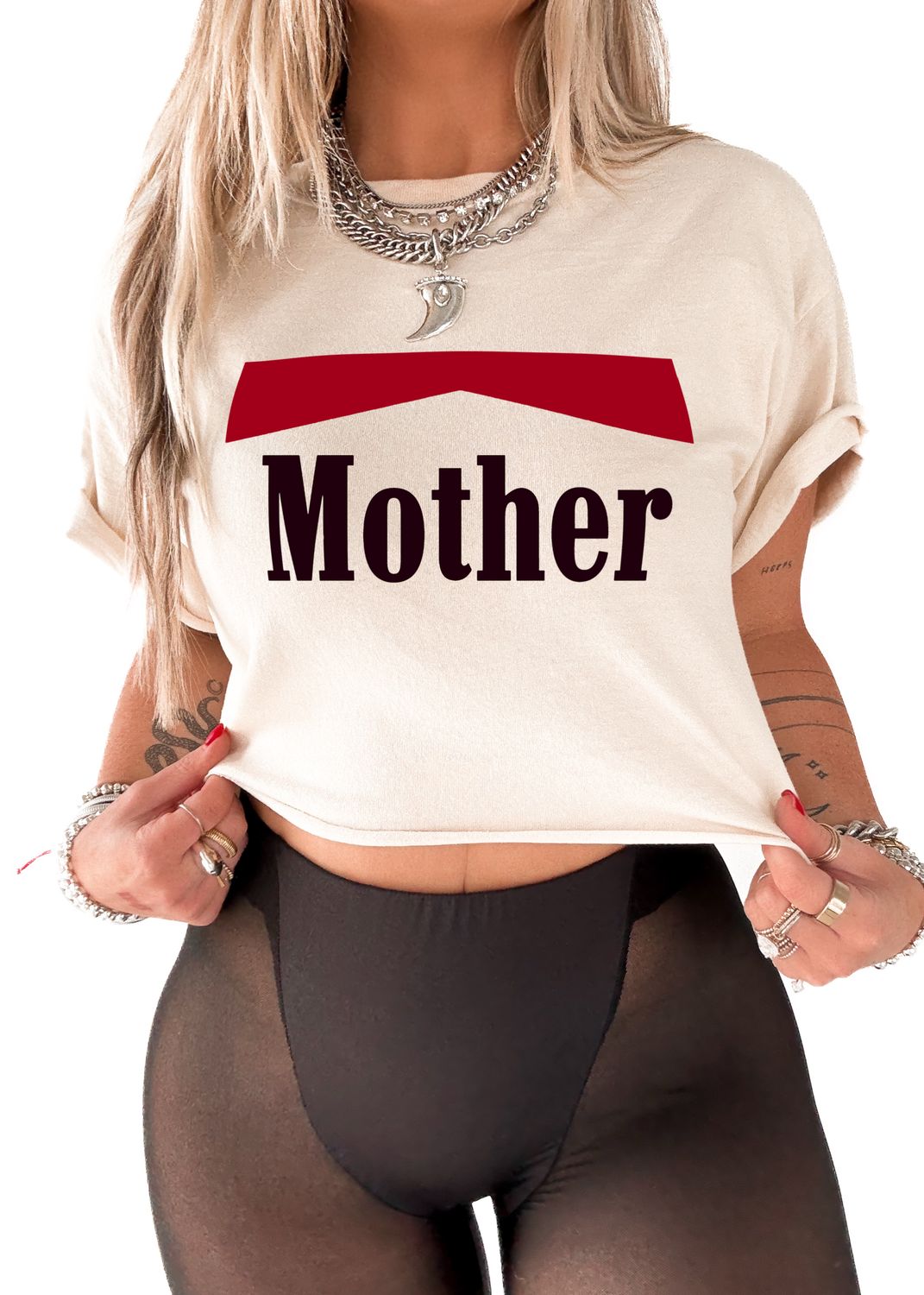 CROPPED VINTAGE MOTHER GRAPHIC TEE