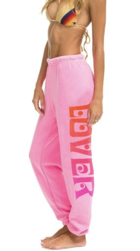 lover - womens sweatpant, Colour: neon pink, Size: xs
