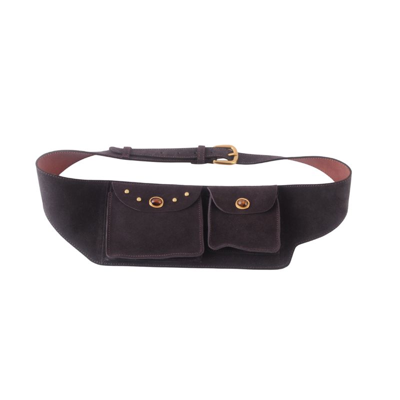 Suede Gemstone Belt Bag