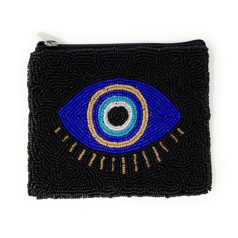 Evil Eye Beaded Pouch Purse