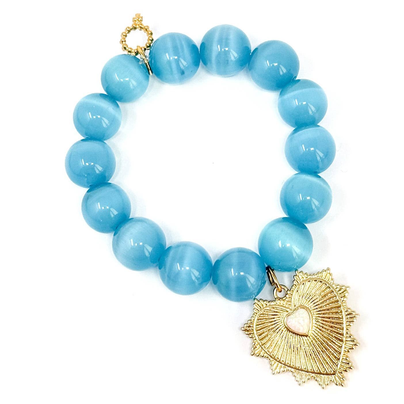 Tidal Calcite with Gold Heart and Opal, Size: Average 7"