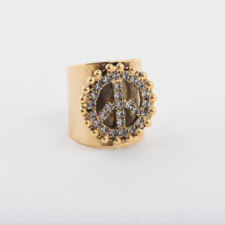 Peace Out Ring, Color: Gold