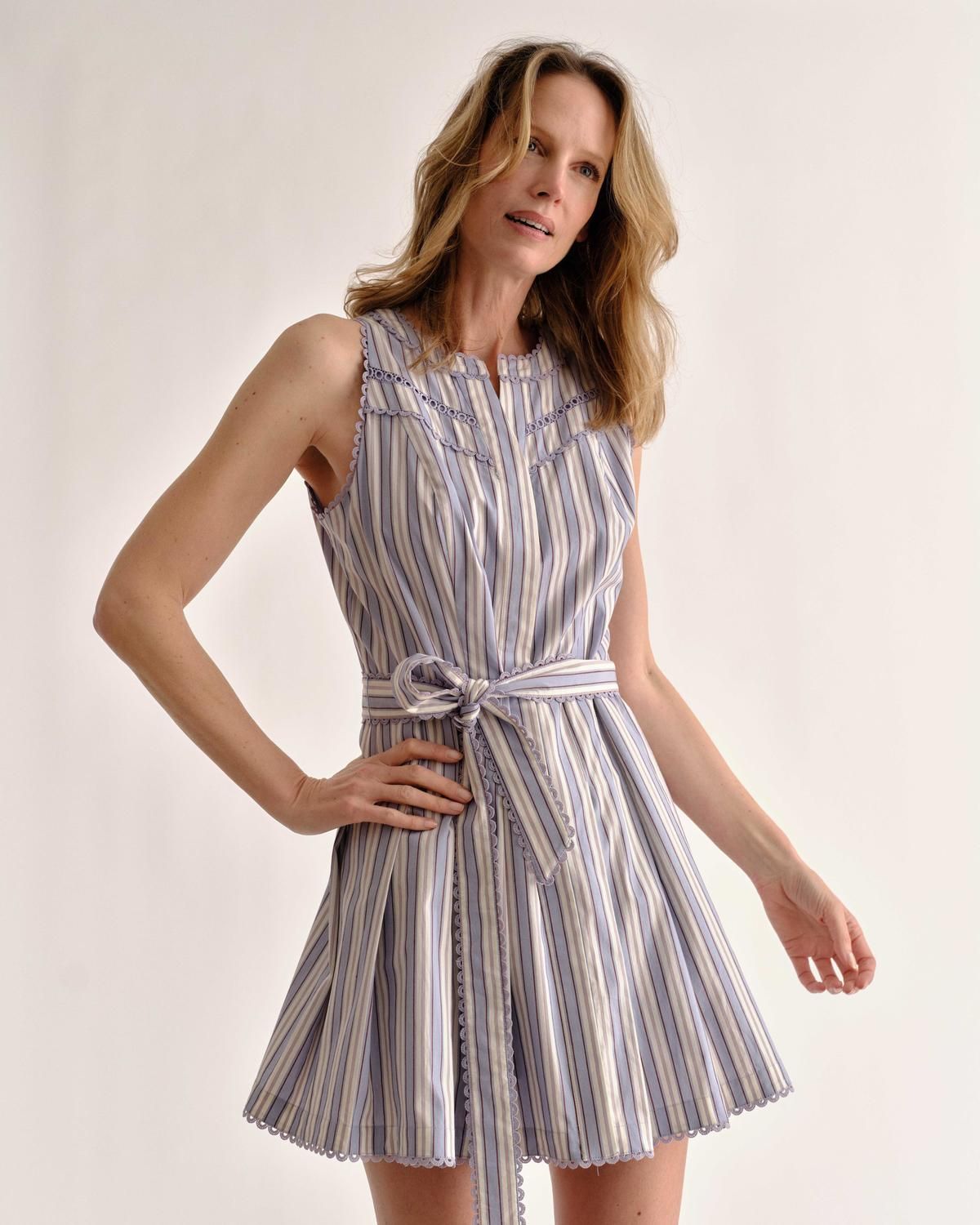 Hadley Romper-Cartolina Stripe-Pale Blue