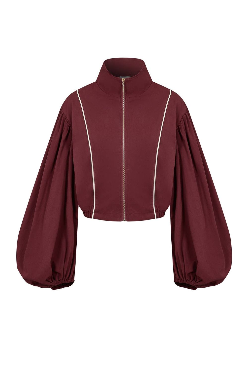 Super Puffed Sleeves Piping Detail Jacket