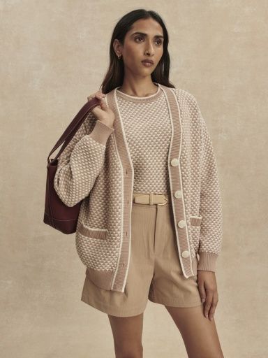 Tarran stitch knit cardigan