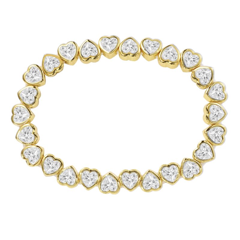 Stretchy Bezel Heart Bracelet - Clear