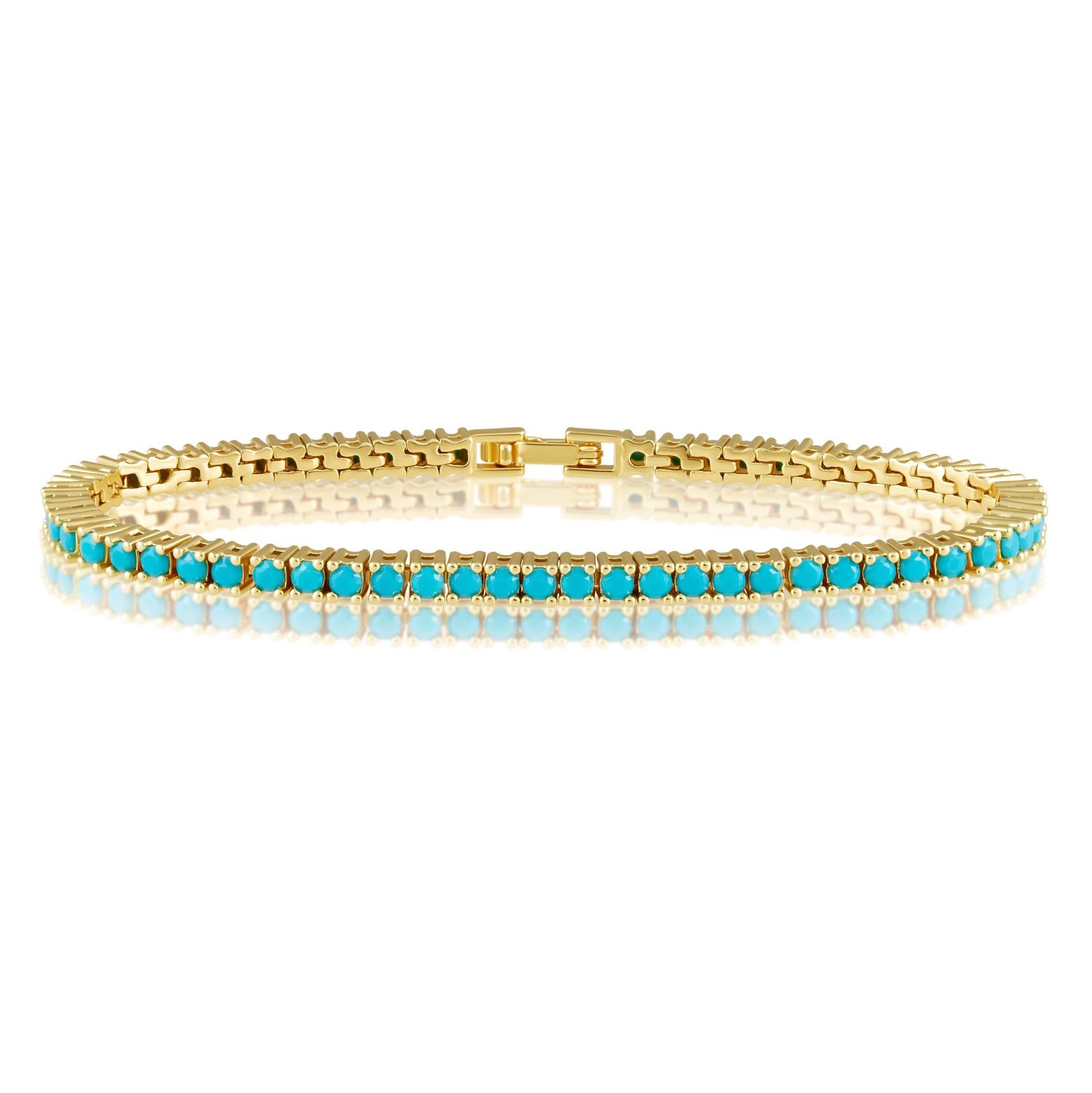 Karla Tennis Bracelet - Turquoise, Size: 7"